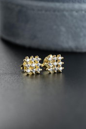 Heliophilia Silver Pendientes NRZ999764 Plata de Ley 925 Baño de Oro con Circon Color Oro Elegantes para Mujer